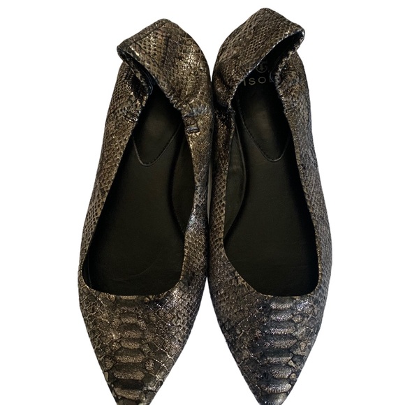 ISOLA PADRA METALLIC LEATHER POINTY TOE FLATS - Picture 11 of 16